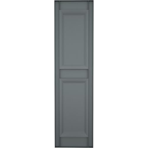 12 in. W x 51 in. H Builders Edge, TailorMade Two Equal Panels, Raised Panel Shutters, Includes Matching Installation Spikes (Per Pair), 419 - Storm Cloud