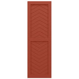 18"W x 44"H True Fit PVC Two Panel Chevron Modern Style Fixed Mount Shutters, Colorful Leaves (Per Pair - Hardware Not Included)