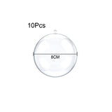 10 Pcs 3.14 inch Filling Transparent Plastic Decorative Call DIY Craft Ball Transparent Ball Christmas, Birthday, Wedding, Party and Home Decoration Ornaments ((3.14"/80mm))