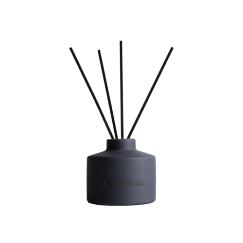 Hotel Collection - Ceramic Reed Diffuser Set - Hotel Inspired Luxury Essential Oil Reed Diffuser - Citrus, Lemongrass, Jasmine (Charcoal, 3.4 Fl Oz, 24K Magic)
