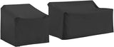 Crosley Furniture Patio Furniture Covers, Waterproof 2-Piece Cover Set for Outdoor Chair and Loveseat, Black