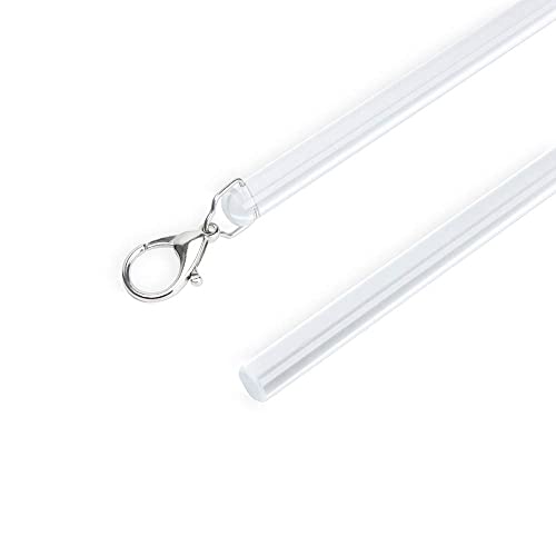 2 Pack Curtain Pull Rod with Metal Snap Invisible Clear Curtain Push Wand for Drapery and Grommet Curtains 1/2 Inch Wide (Acrylic, 40 Inch)