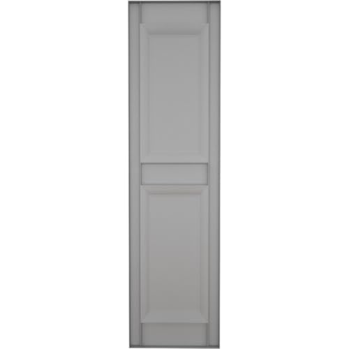 Ekena Millwork Lifetime Vinyl LP2S12X04300PG Standard Two Equal Panel Vinyls, Raised Panel Vinyl Shutters, w/Installation Shutter-Lok's & Matching Screws (Per Pair), 12"W x 43"H, Paintable