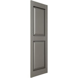 Mid America P21243018 Custom Two Equal, Raised Panel Shutter (Per Pair), 12"W x 43"H, Tuxedo Grey