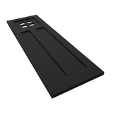 12"W x 42"H True Fit PVC San Antonio Mission Style Fixed Mount Shutters, Black (Per Pair - Hardware Not Included)