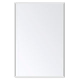 Frameless Bathroom Mirror for Wall, Rectangle Beveled Edge Mirror for Over Sink, Tempered Glass, Shatterproof, Hangs Horizontally or Vertically for Living Room, Entryway, Restroom, 24" x 16"