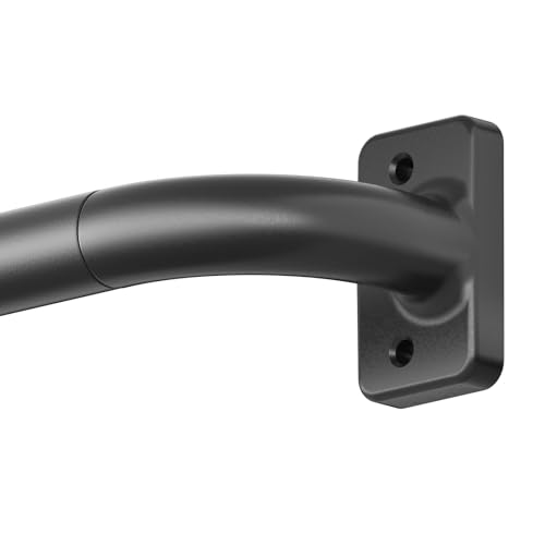 Curtain Rod for Windows 36 to 48 Inches, Blackout Wrap Around Curtain Rod for Bedroom, Living Room, 1 Inch Diamete Adjustable Drapery Rods，Matte Black
