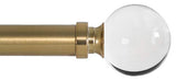 Ivilon Drapery Treatment Window Curtain Rod - Acrylic Ball 1 inch Pole. 48 to 86 Inch. Warm Gold