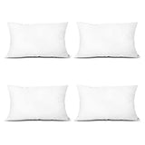 EDOW Throw Pillow Inserts, Set of 4 Lightweight Down Alternative Polyester Pillow, Couch Cushion, Sham Stuffer, Machine Washable. (White, 12x20)