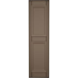 12 in. W x 43 in. H Builders Edge, TailorMade Two Equal Panels, Raised Panel Shutters, Includes Matching Installation Spikes (Per Pair), 385 - French Roast