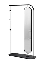 Full-Length Mirror Household Floor-Standing Coat Rack Full-Length Mirror Combination Bedroom Multi-Functional Rotating Fitting Mirror Full Length Floor Mirror (110cm)