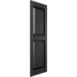 Ekena Millwork Lifetime Vinyl LP2S12X04300BL Standard Two Equal Panel Vinyls, Raised Panel Vinyl Shutters, w/Installation Shutter-Lok's & Matching Screws (Per Pair), 12"W x 43"H, Black