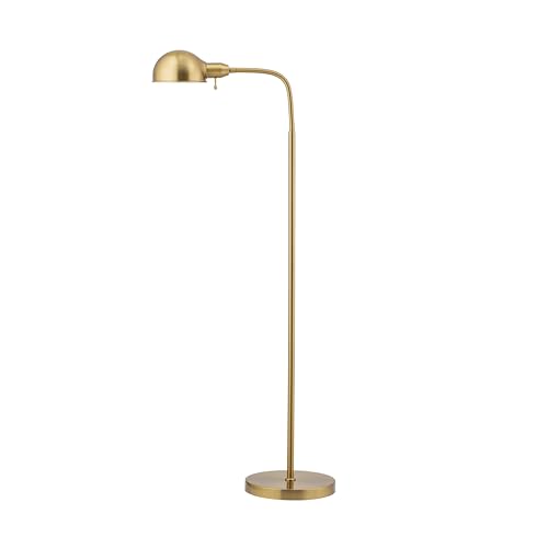 O'Bright Adjustable Floor Lamp with Flexible Gooseneck and Rotatable Shade, E26 Socket, 10-Inch Base - Ideal for Reading, Bedside, Living Room, Brushed Nickel