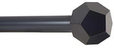 Ivilon Drapery Treatment Window Curtain Rod - Faceted Hexagonal 1 inch Pole. 48 to 86 Inch. Black