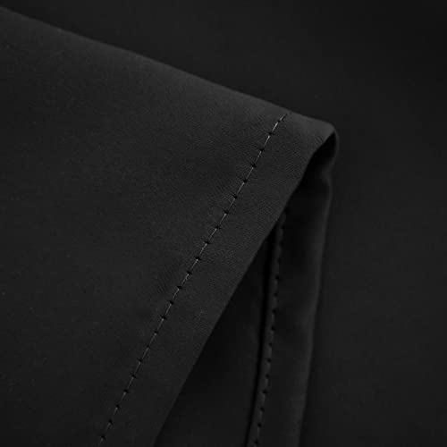 Pickluc 24 Inch Long Tier Curtains for Small Window Treatment, Short Blackout Curtain with Rod Pocket - Half Window Curtains for Kitchen, Cabinet, Basement, Camper, 2 Panels, Black, 30 Inches Wide