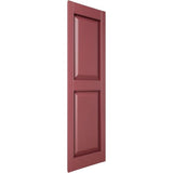 Builders Edge 14.75 in. W x 35 in. H Builders Edge, Standard Two Equal Panels, Raised Panel Shutters, Includes Matching Installation Spikes (Per Pair), 078 - Wineberry