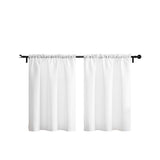 Home Queen White Waffle Bathroom Window Curtains, Water Repellent Rod Pocket Kitchen Drapes for Small Window, 2 Panels, 36 W X 45 L Inch Each