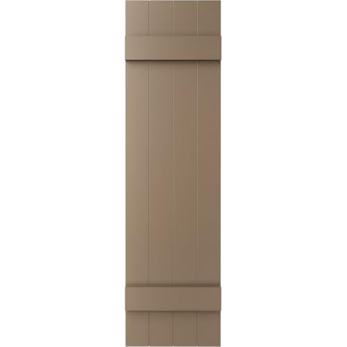 14"W x 38"H Lifetime Vinyl, TailorMade Four Board Joined (2 Batten), Board-n-Batten Shutters, w/Shutter-Loks (Per Pair), French Roast
