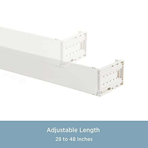 Kenney 506AP Classic 2.5 Adjustable Projection, 28 to 48-Inch Wide Pocket Curtain Rod, White