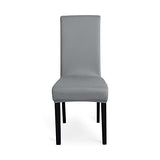Amazon Basics Dining Chair Covers, Stretch Parson/Dining Chair Slipcover, Removable Washable Chair Protector for Home/Restaurant/Banquet, Light Grey, 6-Pack
