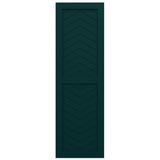 18"W x 53"H True Fit PVC Two Panel Chevron Modern Style Fixed Mount Shutters, Thermal Green (Per Pair - Hardware Not Included)