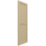Ekena Millwork 18"W x 25"H True Fit PVC Farmhouse/Flat Panel Combination Fixed Mount Shutters, Natural Twine (Per Pair - Hardware Not Included)