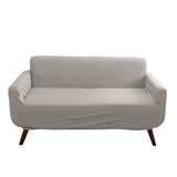 Home Details Stretch Pique Loveseat Slipcover Ivory Color | Furniture Protector | 2 Cushion Couch Cover