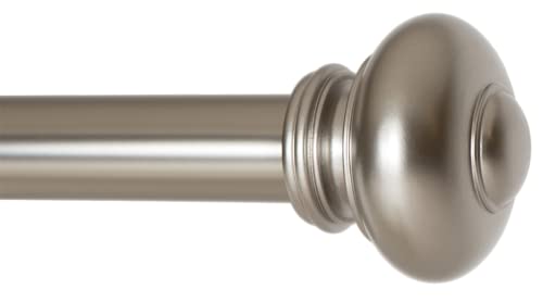 Ivilon Drapery Window Curtain Rod - Knob Design, 1 Inch Rod, 48 to 86 Inch. Satin Nickel