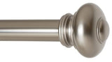 Ivilon Drapery Window Curtain Rod - Knob Design, 1 Inch Rod, 48 to 86 Inch. Satin Nickel