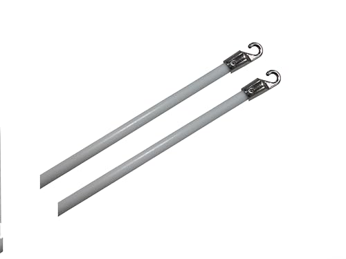 2Pcs Blinds Wand 12Inch Long White Vertical Window Blind Tilt Wand Fiberglass Blind Wand Replacement Parts with Hook and Handle for Windows Curtain Door