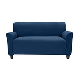 Vivian Stretch Diamond Living Room Love Seat Cover, Stretchy Soft & Comfortable Feel Fabric, Protects and Transforms Furniture, Machine Washable, 96.5x47.25 Inches (Navy)