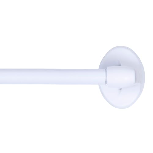 Kenney - Appliance Magnetic Curtain Rod, No-Drill Installation for Steel Surfaces, 5/8" Diameter, Adjustable 16"–28", Multi-Use for Windows, Doors & Appliances, White
