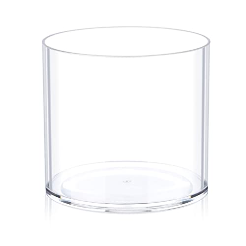 Flower Clear Plastic Vase Centerpiece for Home, Wedding Party, Plastic Clear Cylinder Wide for Flowers, Decorative Wide Mouth Vase for Decor (Not Glass) (6.2'' W*5.9'' H)