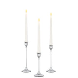 NLBTW Silver Candlestick Holders, Metal Taper Candle Holder, Set of 3