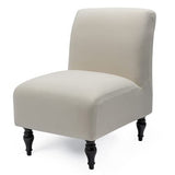 Iauddy Armless Accent Slipper Chair Cover Slipcover,Stretch Spandex Removable Jacquard Fabric Non-Slip Silp Cover for Accent Chair Without Arms Furniture Protector for Living Dining Room(Beige, 1)