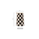 Porlien Checker Porcelain Flower Vase Home Decor Set of 2 with 5.5' High and 8' High Small Indoor Flower Bottles