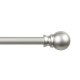 Kenney KN55970 Davenport Ball End Petite Café Decorative Window Curtain Rod, 28-48" Adjustable Length, Brushed Nickel Finish, 1/2" Diameter Steel Tube