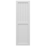 12"W x 45"H True Fit PVC Farmhouse/Flat Panel Combination Fixed Mount Shutters, White (Per Pair - Hardware Not Included)