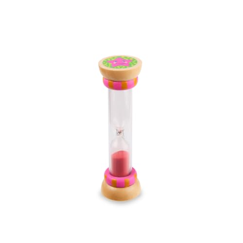 TRENDHAUS Zahnfee Mia 964595 Toothbrush Clock with 3 Minute Timer, Wooden and Acrylic Glass with Coloured Sand, Random Colour