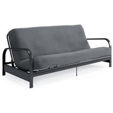 Full Size Futon Cover Couch Sofa DayBed Mattress Slipcover with Zippered (Dark Gray, 75 * 54 * 6in)