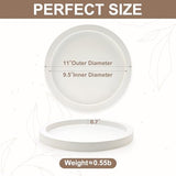Round Candle Plate Holder White Wooden Coffee Table Tray Kitchen Decor