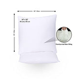 GOLD TEXTILES White Throw Pillows Insert (Pack of 4) - 18 x 18 Inches Polyester Sham Stuffer Throw Pillow - Lightweight Square Indoor Decorative Pillows - Bed and Cushion Couch Pillows