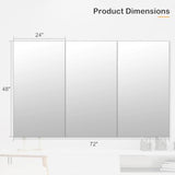 Honyee Home Gym Mirror, 48" x 24" x 3PCS, Wall Mounted Frameless Mirror with Polished Edge, Tempered Glass Mirror, Large Workout Mirror for Home Gym/Yoga Room/Dancing Room and More (48" x 24", 3PCS)