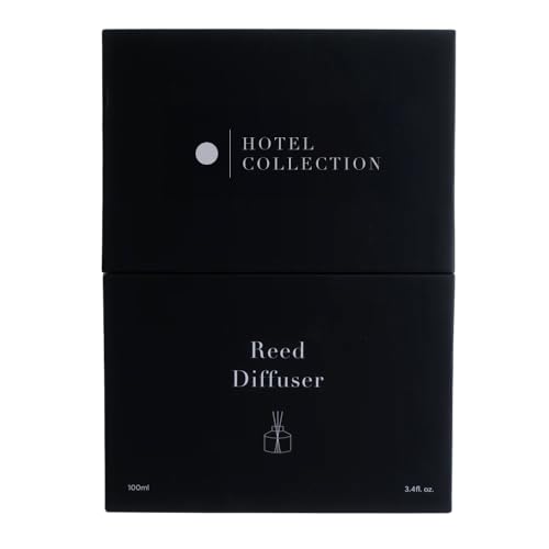 Hotel Collection - Ceramic Reed Diffuser Set - Hotel Inspired Luxury Essential Oil Reed Diffuser - Citrus, Lemongrass, Jasmine (Charcoal, 3.4 Fl Oz, 24K Magic)
