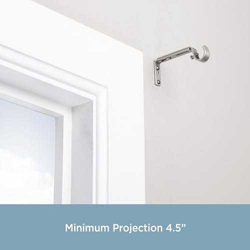 Kenney Adjustable Bracket, for 3/4" Curtain Rod, Satin Nickel, 2 Pack