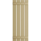 23"W x 52"H True Fit PVC, Four Board Spaced Board-n-Batten Shutters, Natural Twine (Per Pair - Hardware Not Included)