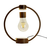 Magnetic Levitation Desk Lamp, Magnetic Levitation Light Bulb Creative Desk Lamp 360°Rotating with LED Light Unique Christmas Birthday Gift (Dark Wood Grain)