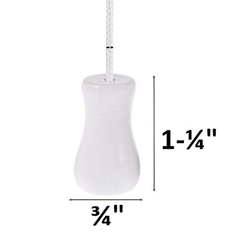 Cutelec Wood Cord Tassels 6Pack for Window Blinds White Cord Knobs Wooden Hanging Ball Pulls for Curtain Craft(6, White)
