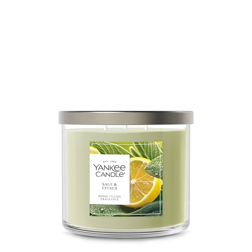 Yankee Candle Sage & Citrus, Scented Candle, 14.5oz 3-Wick Candle Jar with up to 40 Hours Burn Time, Giftable