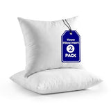 QUBA LINEN Throw Pillow Inserts (Set of 2, White), 22x22 Inches - Premium Cushion Fillers for Sofa, Bed, and Home Décor (22x22 Inch (Pack of 2))